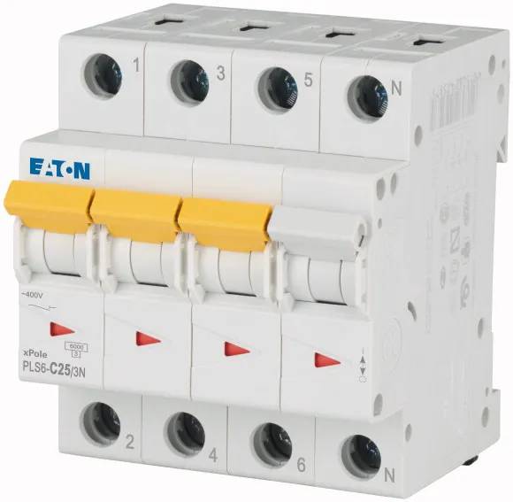 Eaton - 243020 - Miniature circuit breaker (MCB), 25 A, 3p+N, characteristic: C.-0