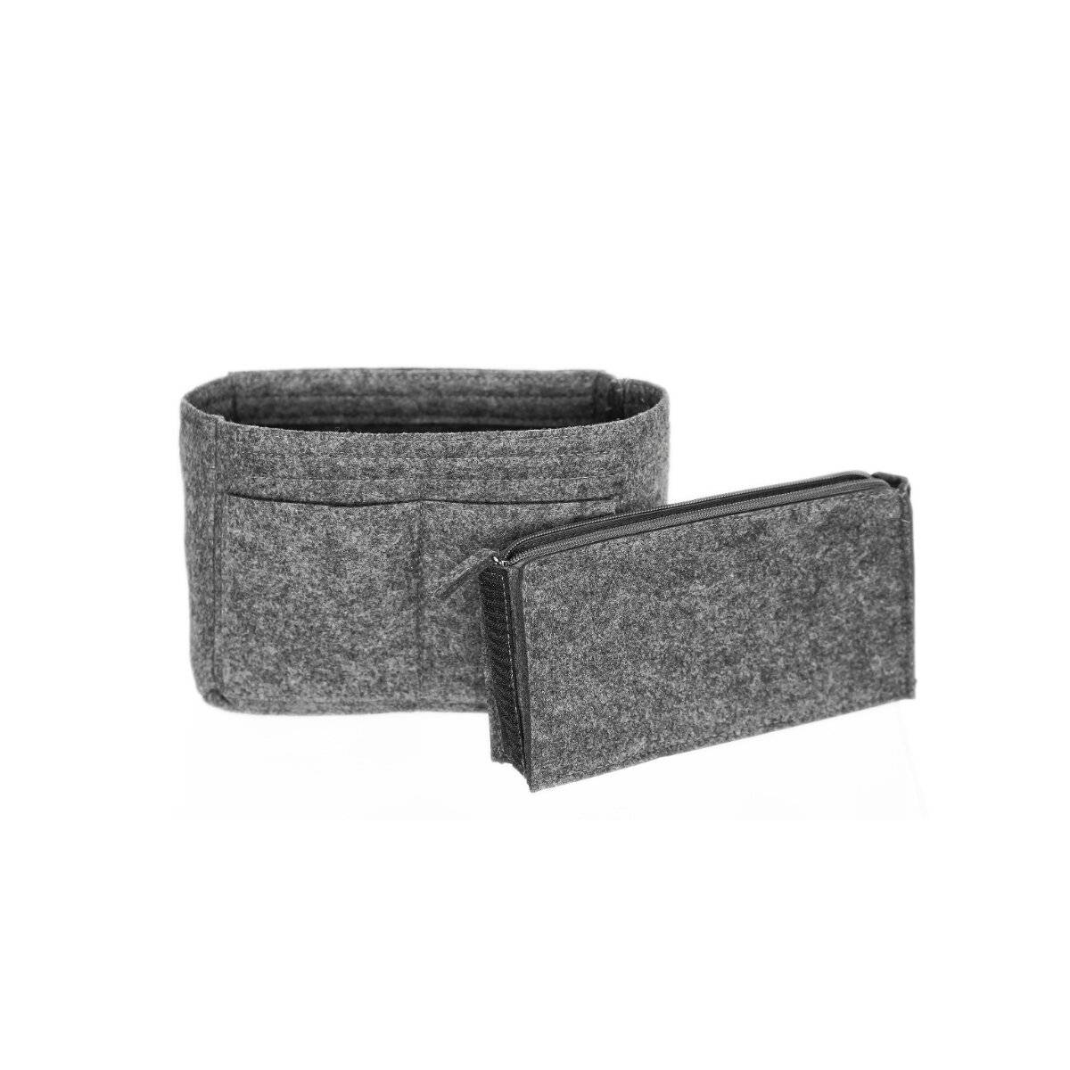 Inserto organizer in feltro per borse con scomparti, grigio, XS-4