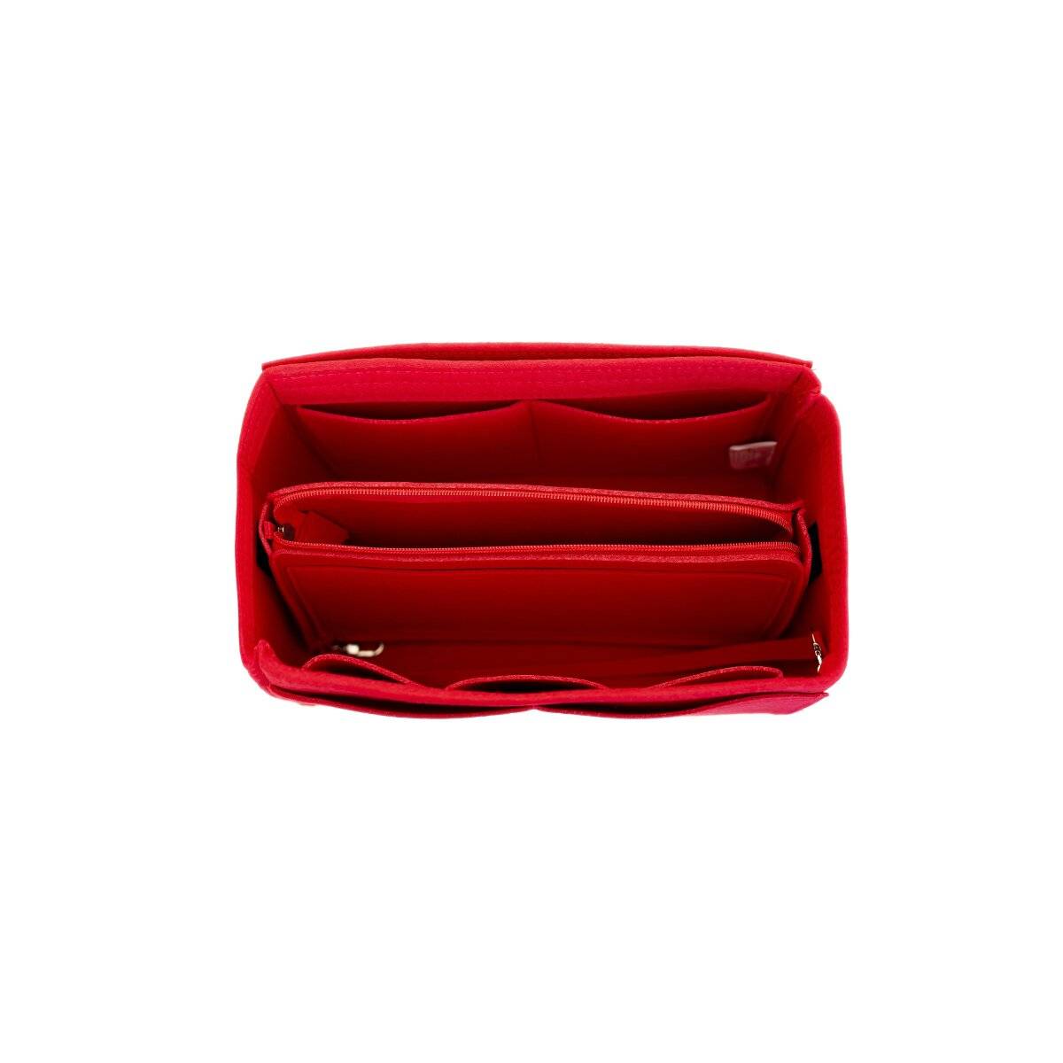 Inserto organizer in feltro per borse con scomparti, rosso, medio-3