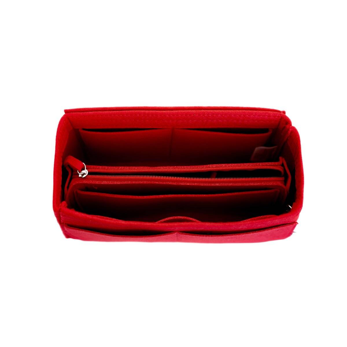 Inserto organizer in feltro per borse con scomparti, rosso, taglia S-4