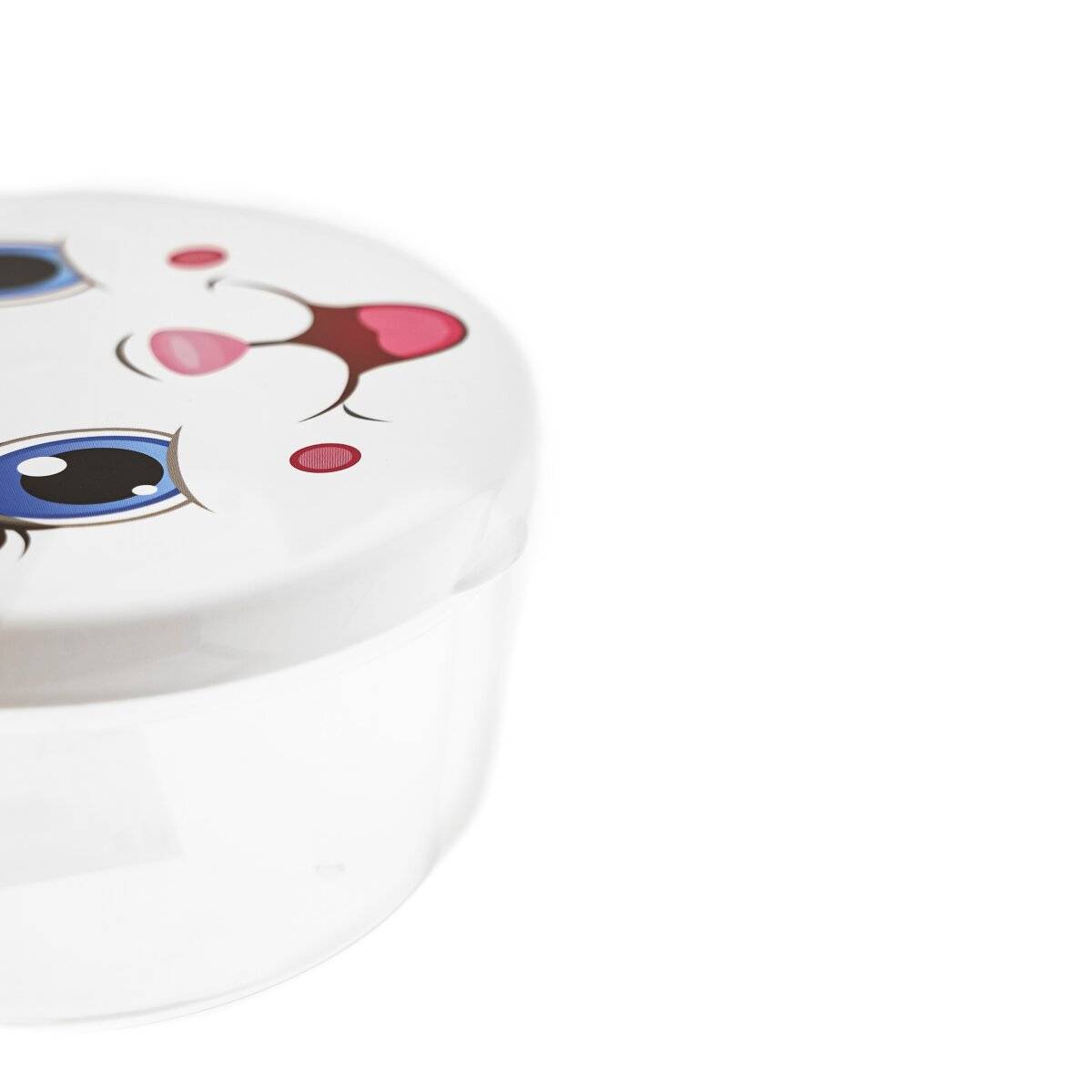 Contenitori per bambini - set da 4 con motivi di animali, senza BPA e impilabili, gatto (bianco)-4