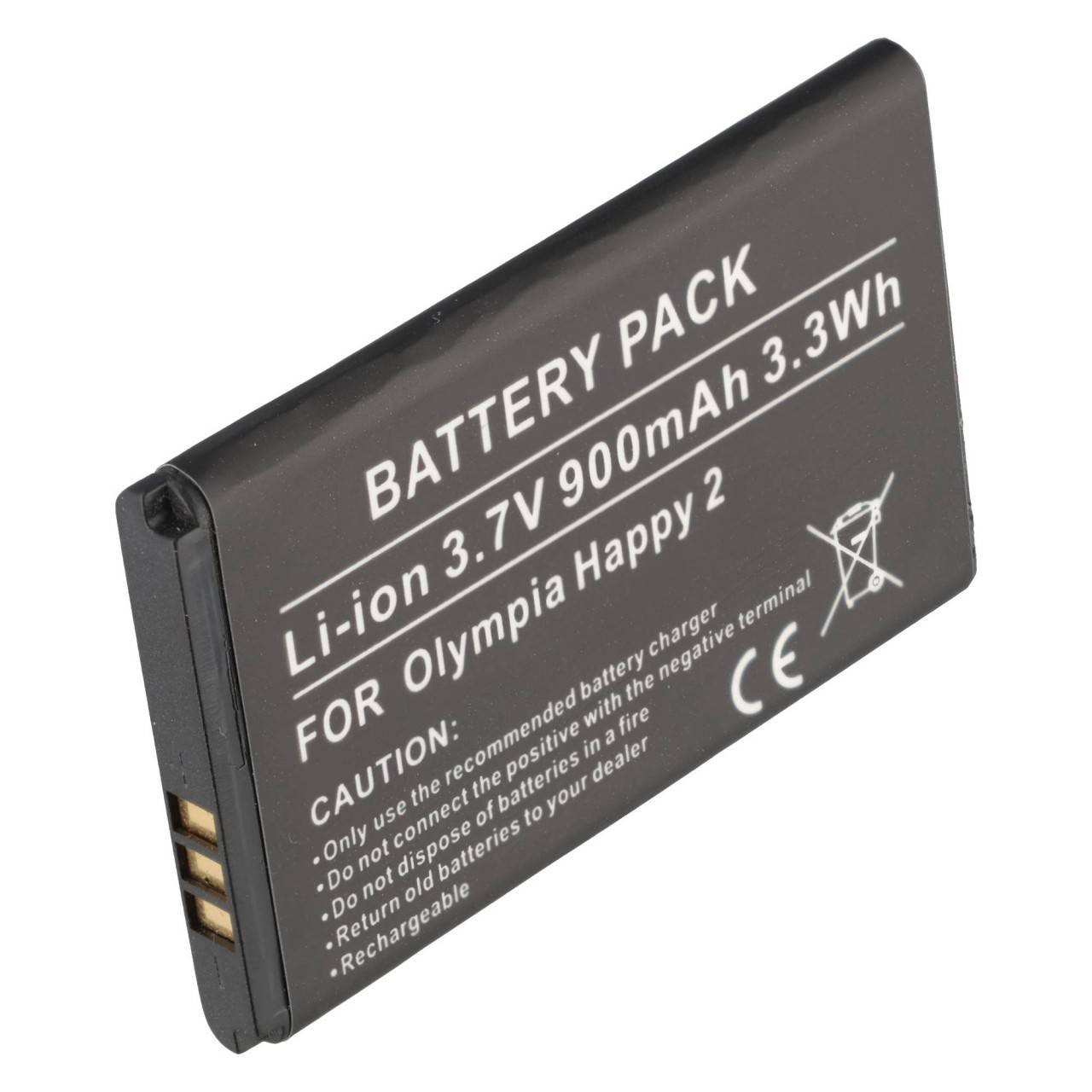 Batteria di ricambio per Olympia Happy 2, agli ioni di litio, 3,7 V, 900 mAh, 3,3 Wh-0