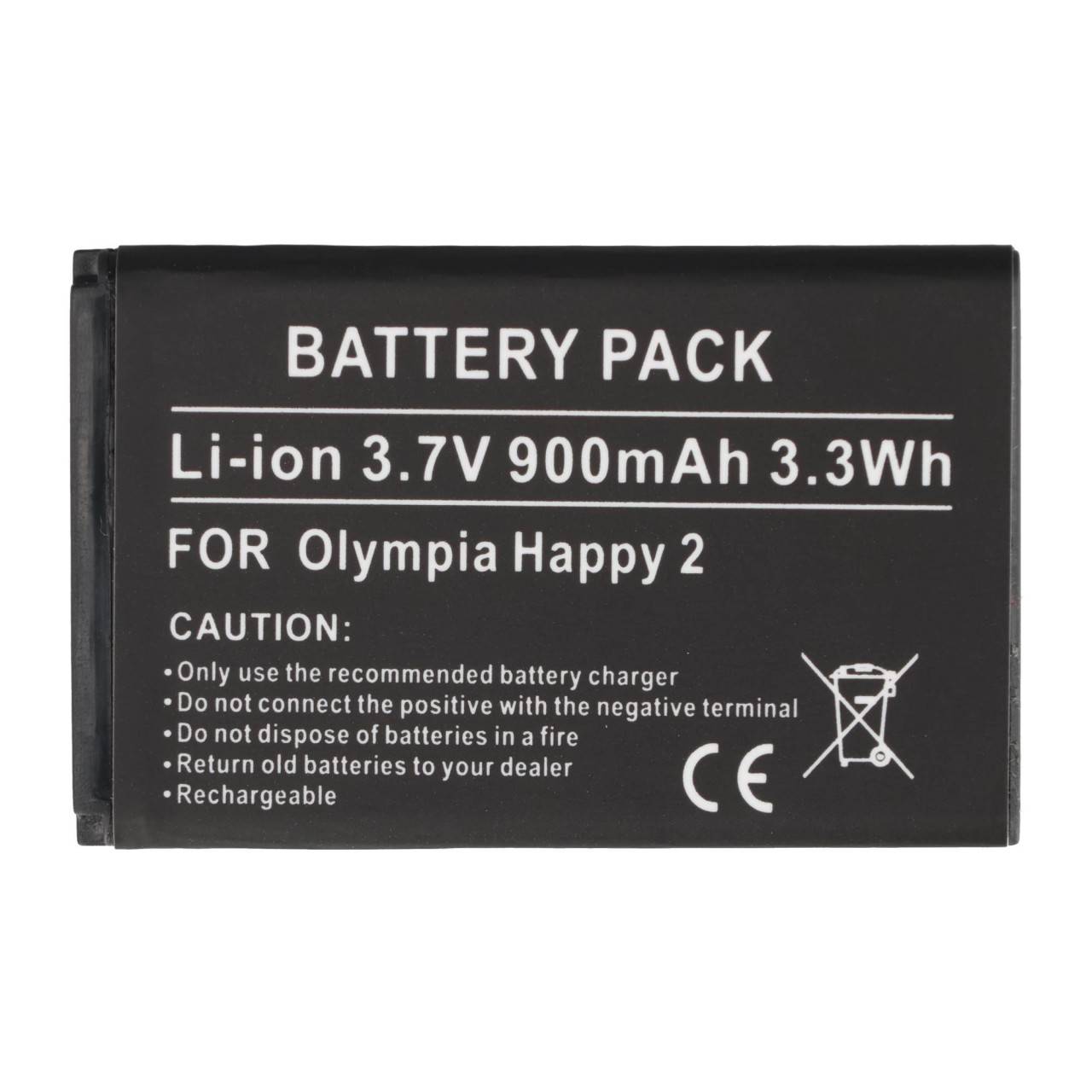 Batteria di ricambio per Olympia Happy 2, agli ioni di litio, 3,7 V, 900 mAh, 3,3 Wh-4
