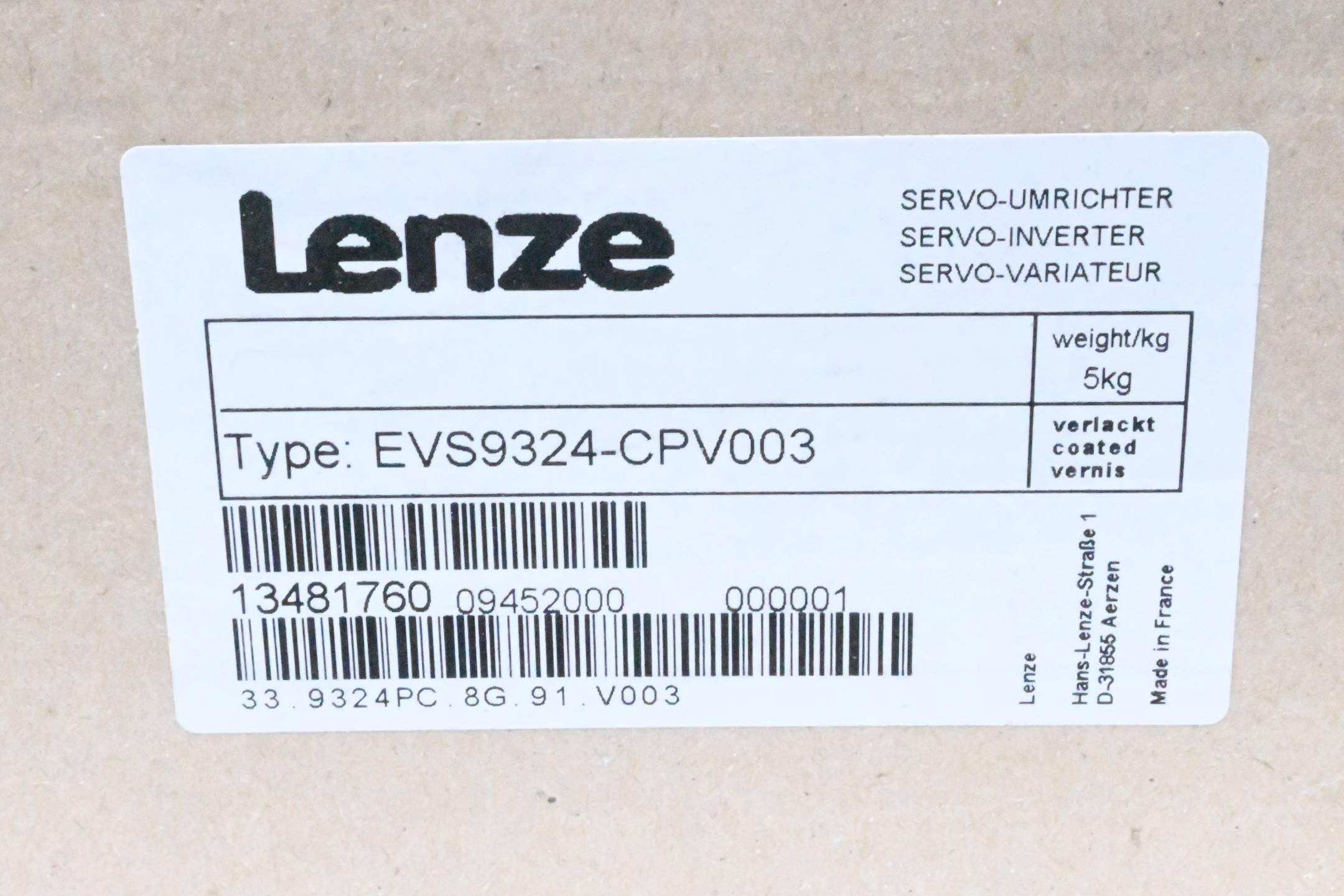 Lenze - EVS9324-CPV003-2