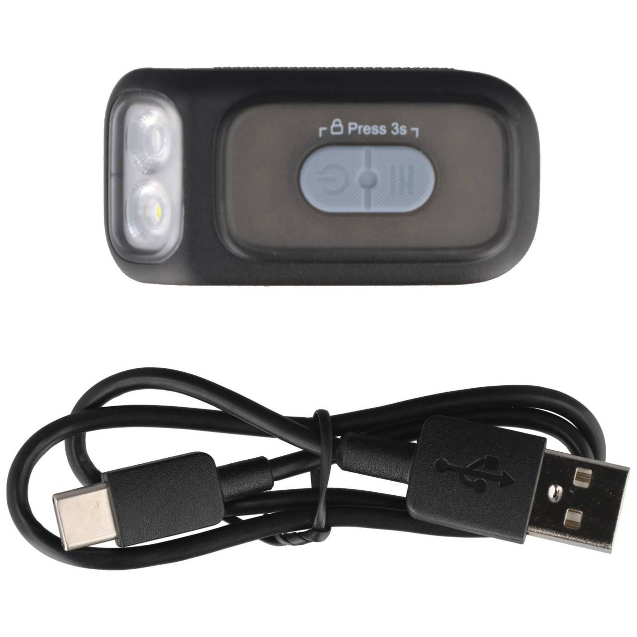 Torcia Fenix E04R con clip, girevole a 360°, 300 lumen, diverse sorgenti luminose, ricaricabile. schwarz-1