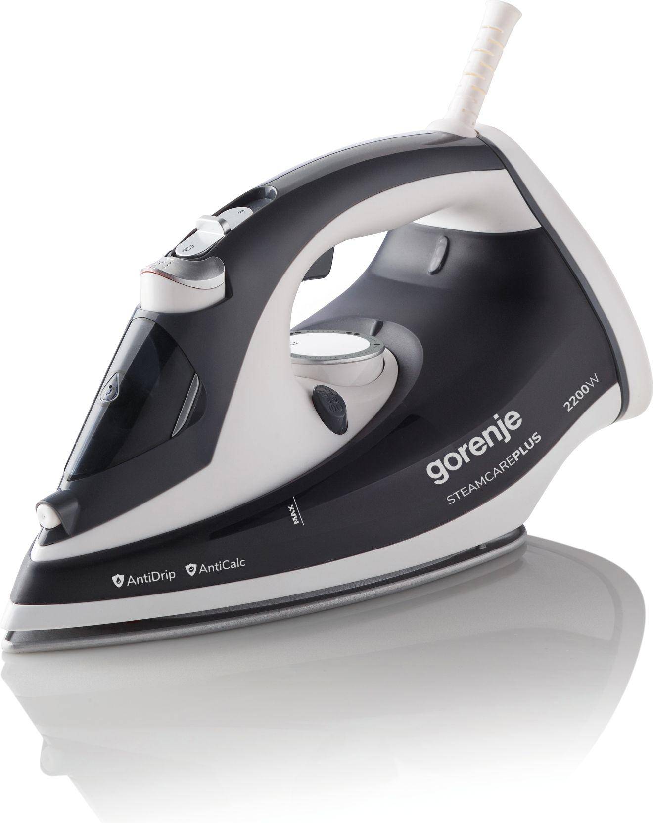 Gorenje SIH2200DGT Ferro da stiro a secco e a vapore 2200 W Nero, Bianco-0