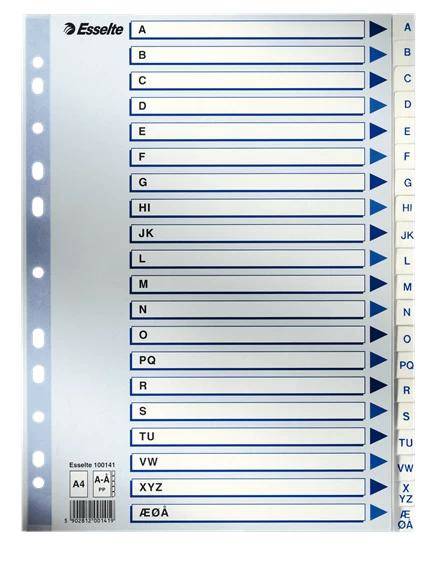 Esselte 100141 intercalare Indice a linguetta alfabetica Polipropilene (PP) Blu-0