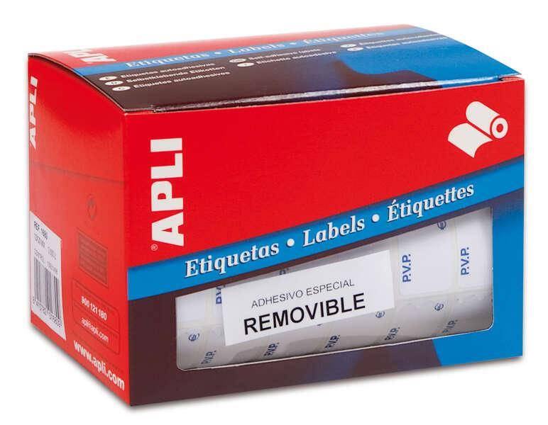 Tag PVP bianchi rimovibili in mela 16,0 x 22,0mm-0