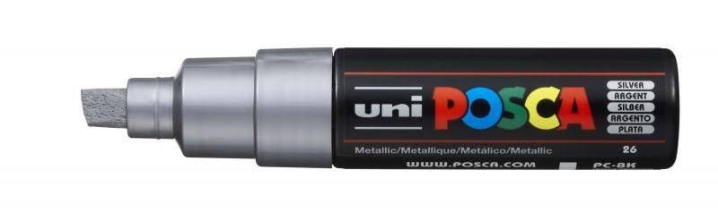 Uni Posca Marcatore per Pittura a Base di Acqua - PC-8K Argento Metallizzato 8,0 mm-0