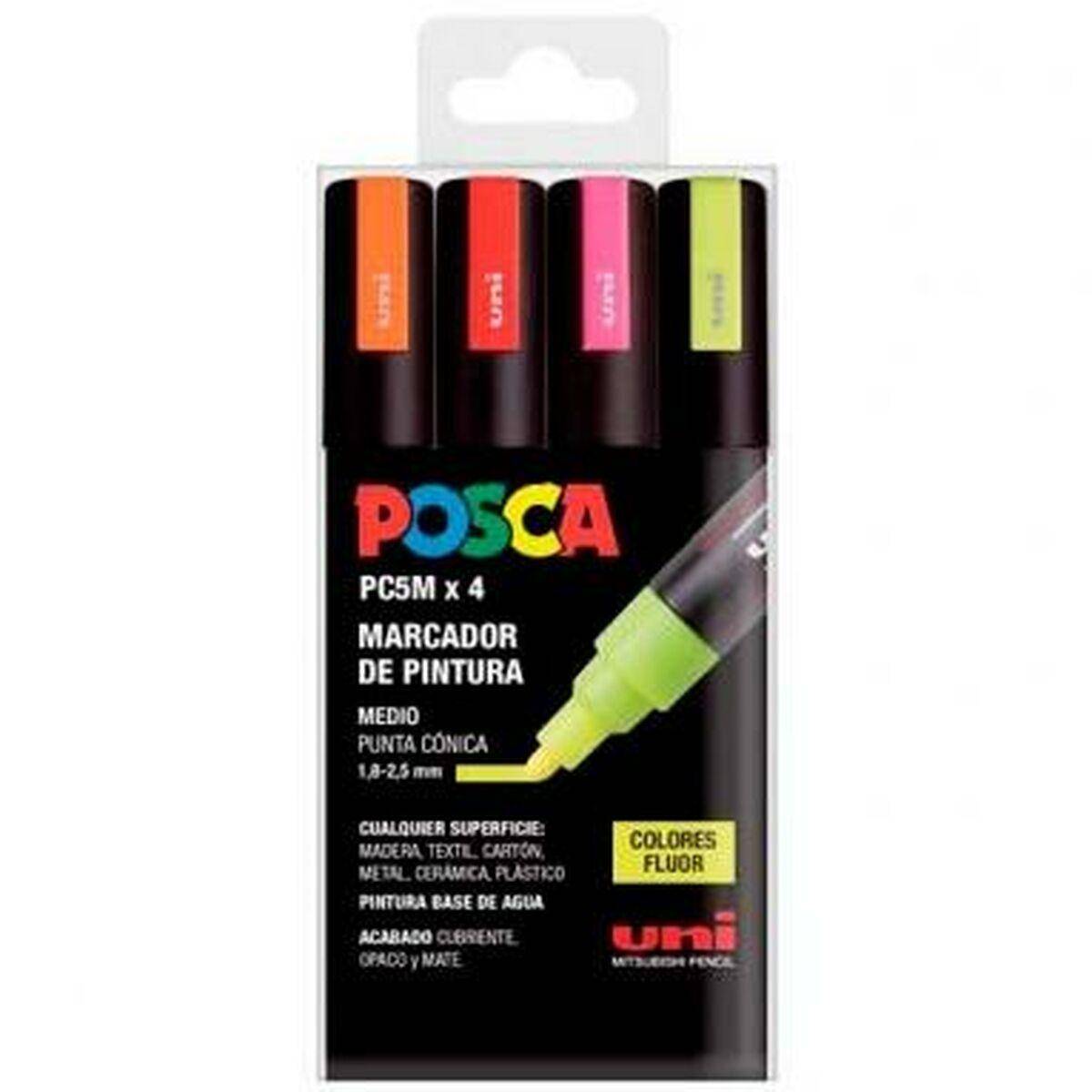 Set di Pennarelli POSCA PC-5M Fluor Multicolore-0