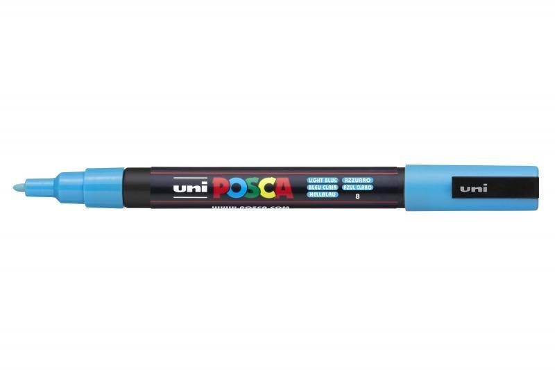 Uni Posca Marcatore per Dipingere a Base d'Acqua - PC-3M Blu Chiaro 0,9-1,3 mm-0