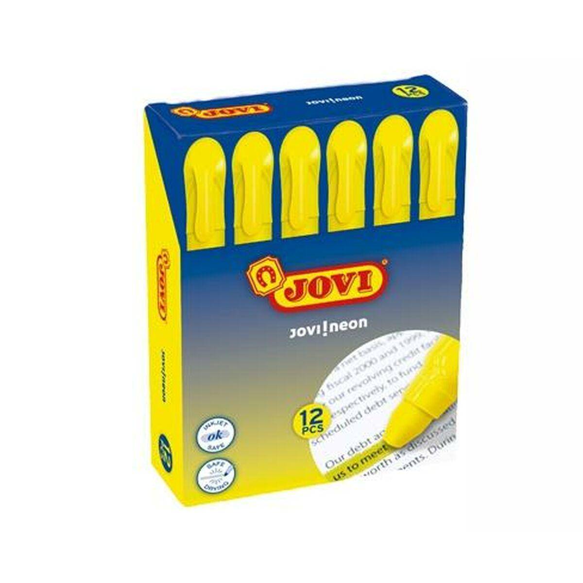 Evidenziatore Jovi Jovi!neon Giallo 12 Pezzi-0