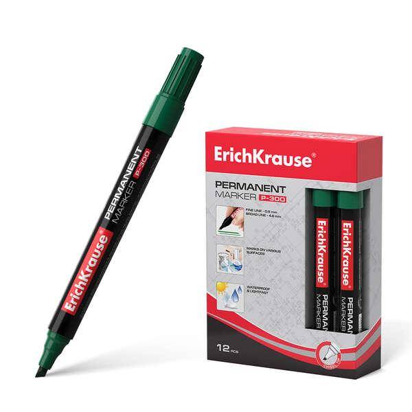 Erichkrause Marker permanente P -300 - Punto smusso - Resistenza all'acqua e raggi UV - colore verde-0