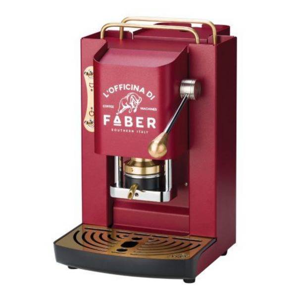 Faber Pro Deluxe Cherry Red Este Pad Espresso Macchina