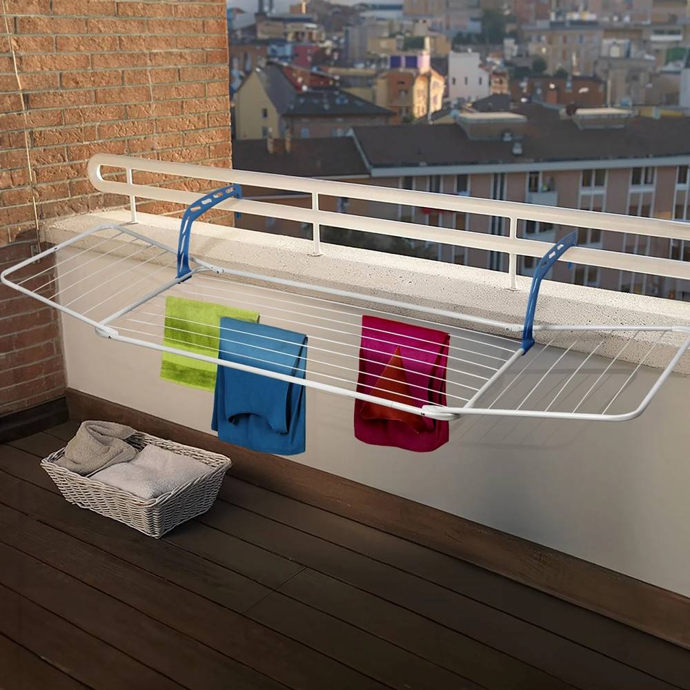 Stendibiancheria Da Balcone Termosifone In Acciaio Con Bracci Regolabili Ripiegabili --1