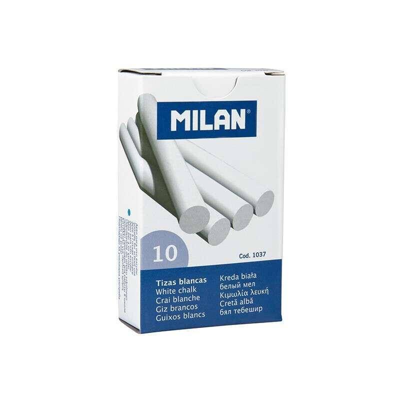 Milan 10 Tizas Pack - Round - Non contengono caseine - colore bianco-0