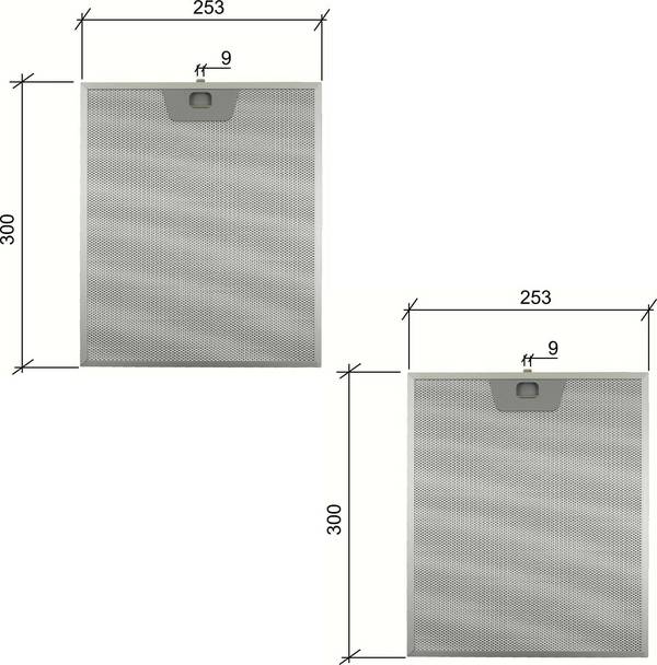 2 pz bompani m514268960   filtro cappa alluminio  253 x 300  mm   f 204