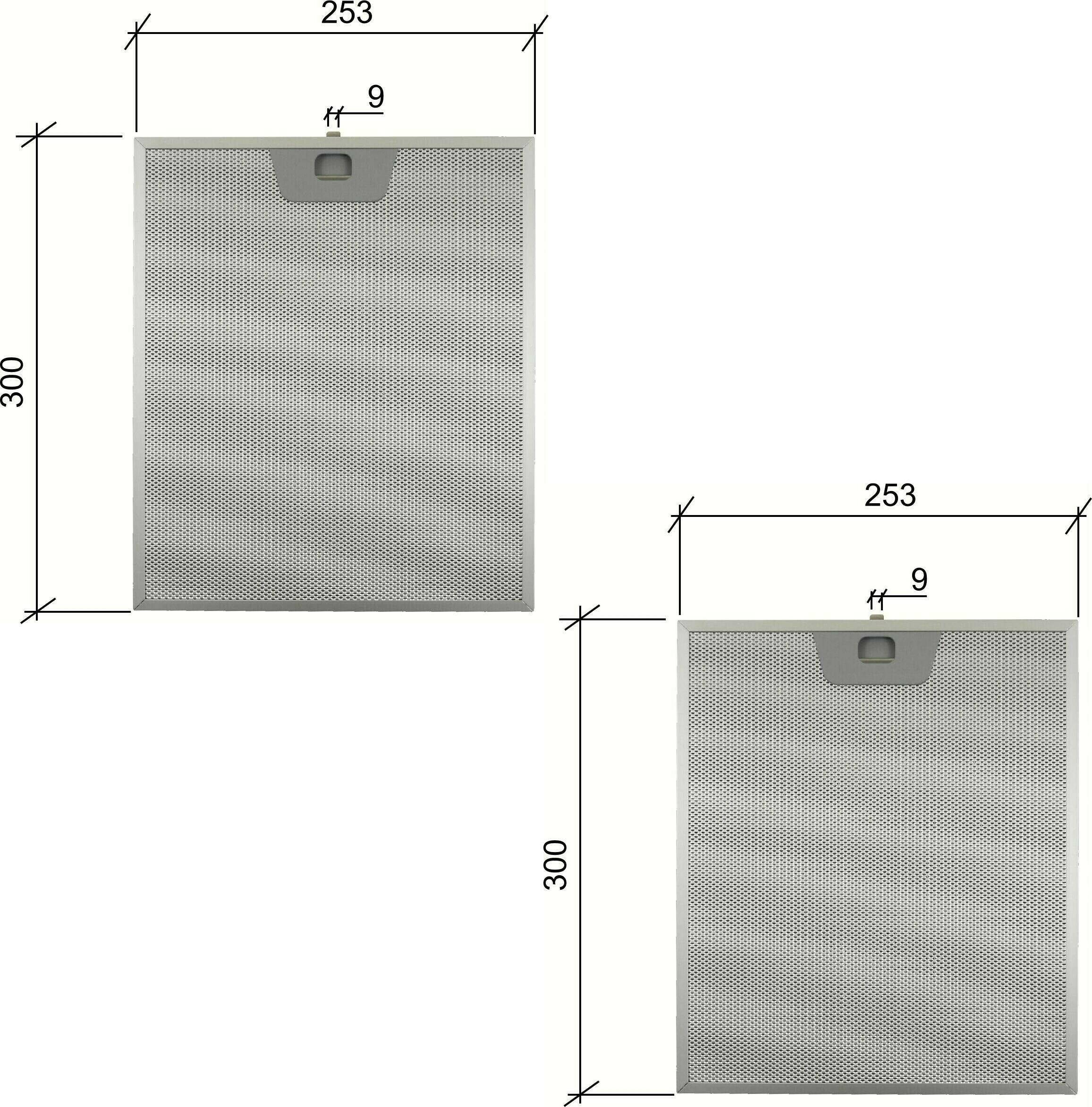 2 pz bompani m514268960 filtro cappa alluminio 253 x 300 mm f 204-0