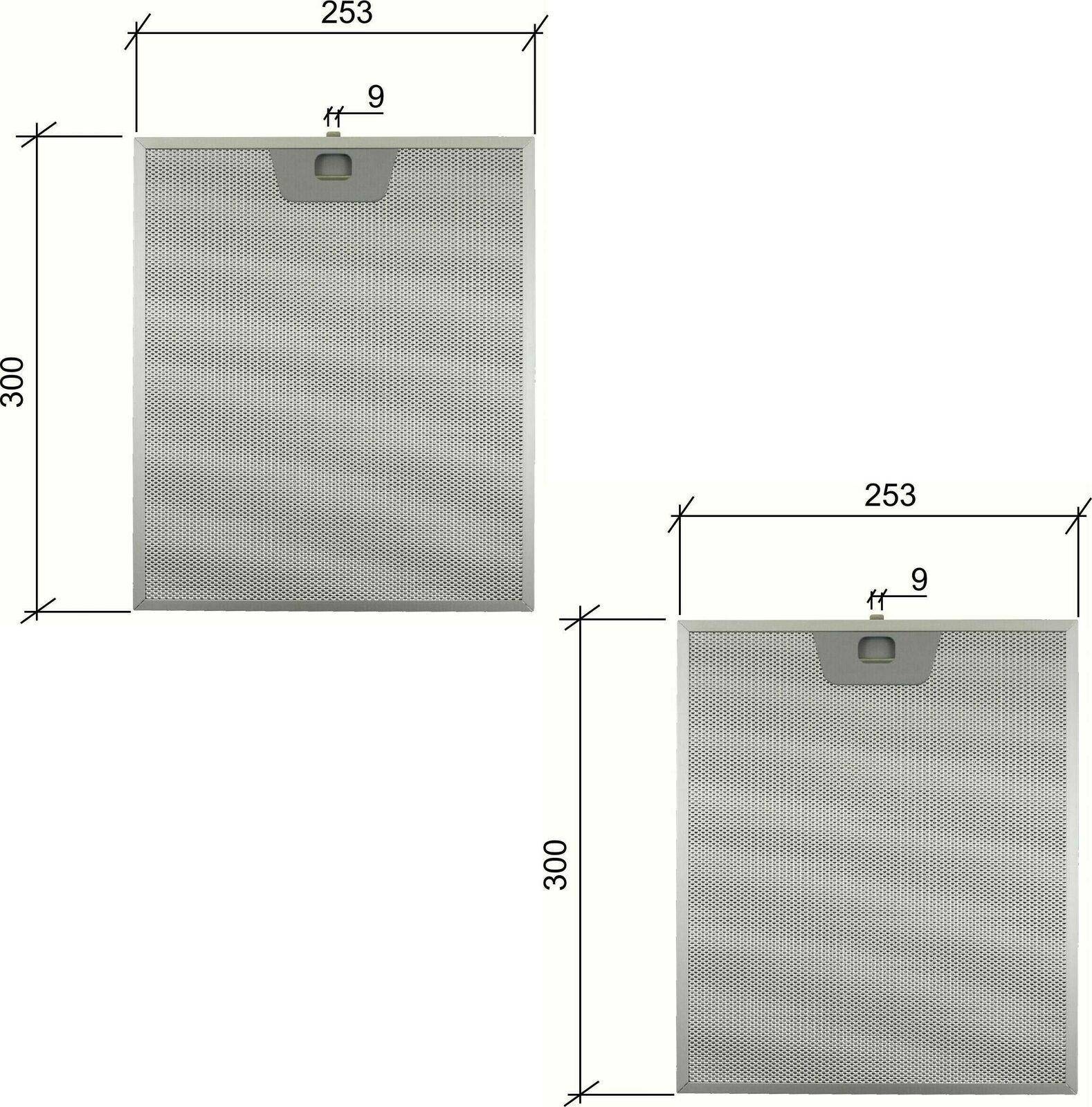 2 pz bompani m514268960 filtro cappa alluminio 253 x 300 mm f 204-3