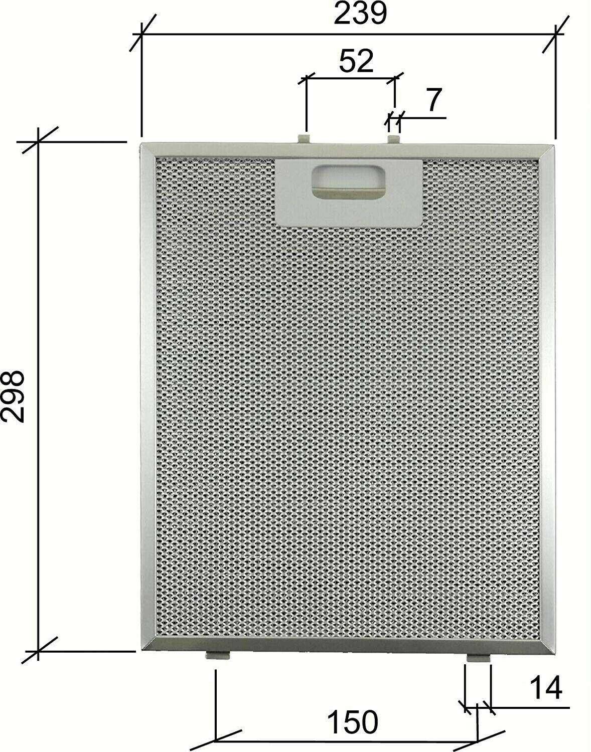 electrolux 50253939008 filtro cappa metallico cm 298x239x9mm fl 232-3