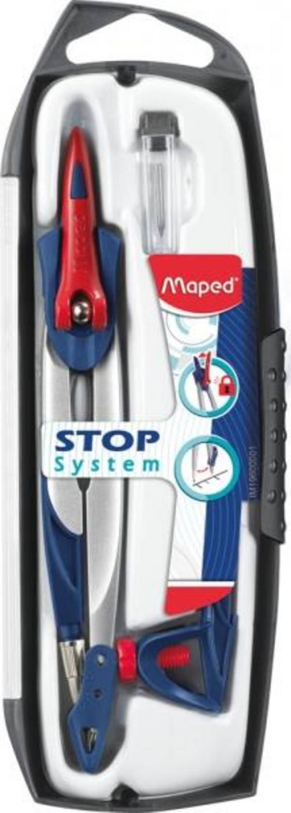 Maped 196100 compasso Alluminio, Nero, Rosso