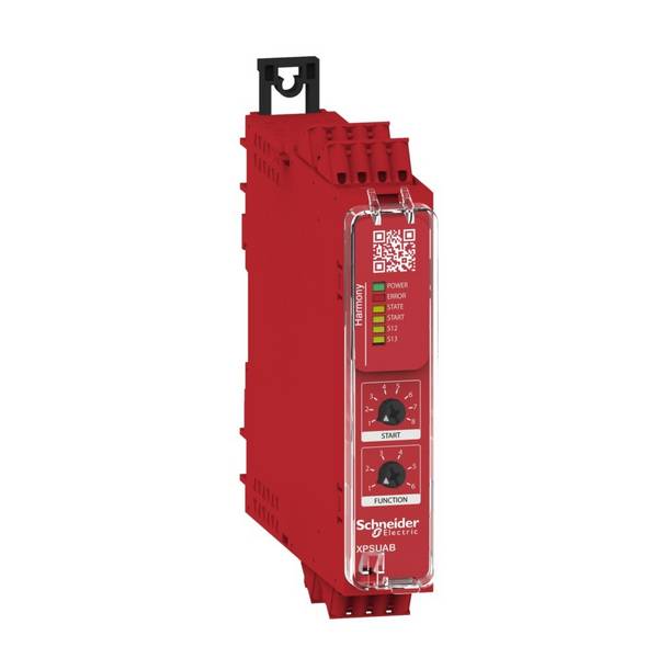 Relè di sicurezza XPSUAB31CC Schneider Electric Tensione di funzionamento: 24 V 1 scambio (L x A x P) 22.5 x 100 x 120 mm Indicatore LED 1 pz.