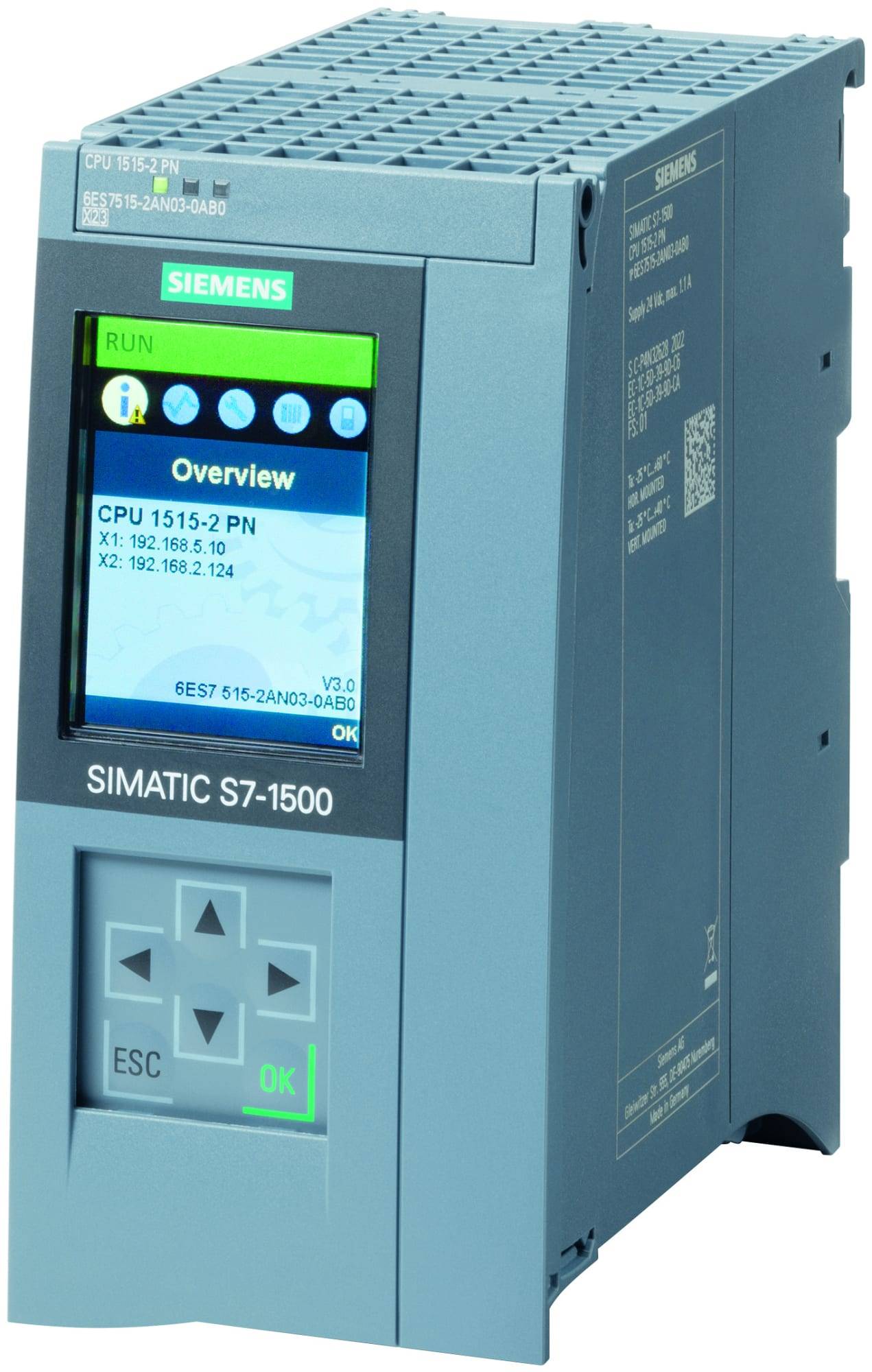 Siemens SIMATIC 6ES7515-2AN03-0AB0 S7-1500 CPU 1515-2 PN 1 (6ES75152AN030AB0)-0