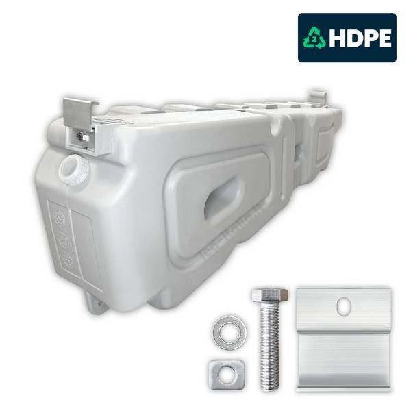 Zavorra HDPE 12° Riempibile ad Acqua/Sabbia per Pannelli 30mm Tetti Piani 60kg 1PZ