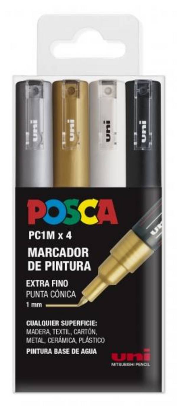 Uni Posca Marcatore a Base di Acqua - PC1M/4C Set GSWB 0,7 mm
