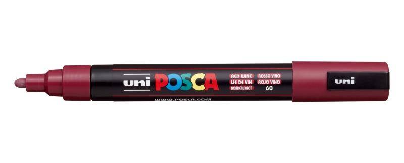 Uni Posca Marcatore di pittura a base d'acqua - PC-5M Rosso Vino 1,8-2,5 mm-0