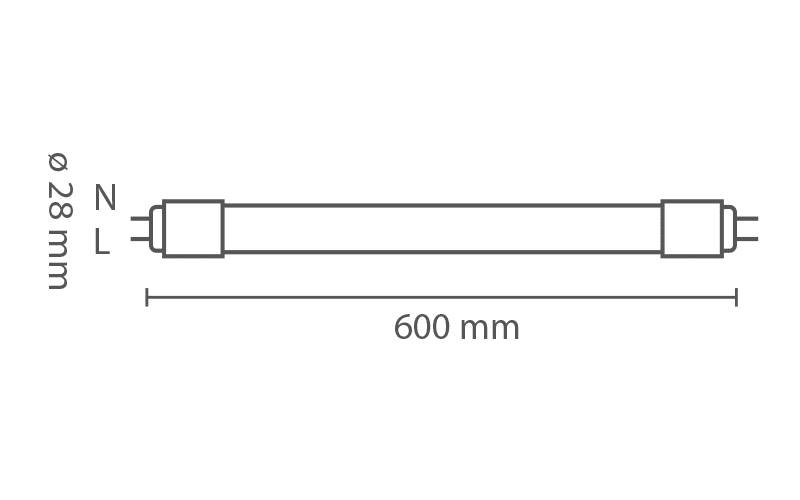 Tubo Led Fitostimolante 10w - 60cm 5000K-1