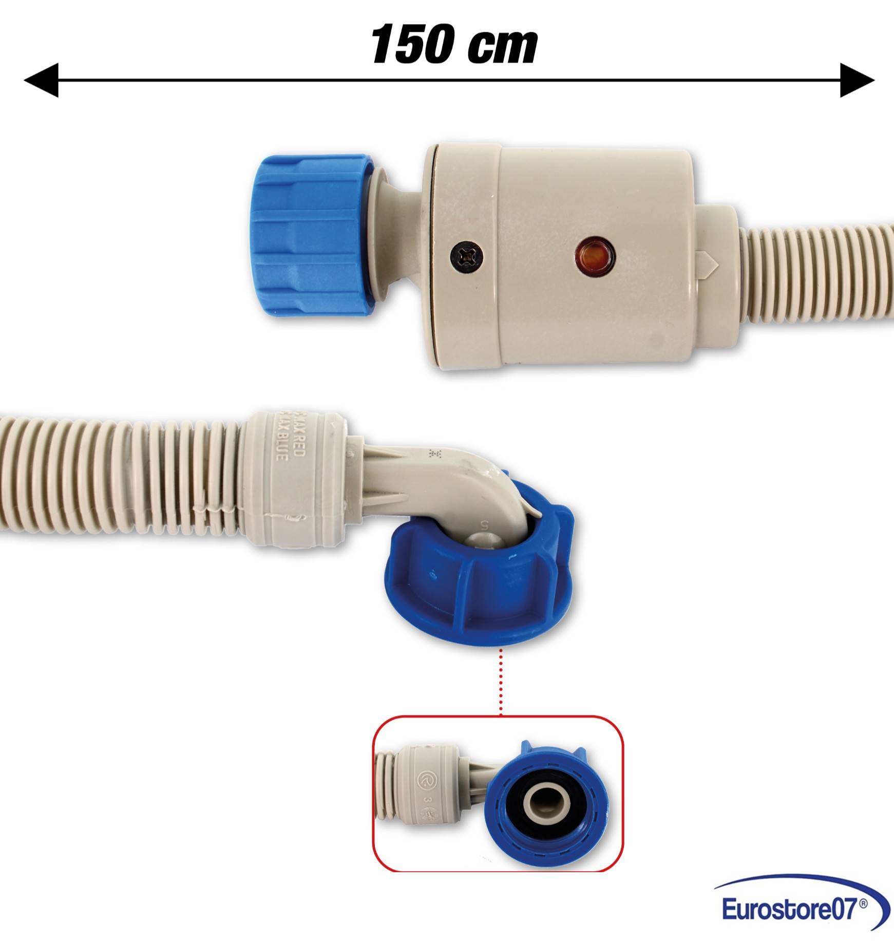 Tubo Carico 150 Cm Lavatrice Lavastoviglie con Sicurezza Acquastop Lv 600-0
