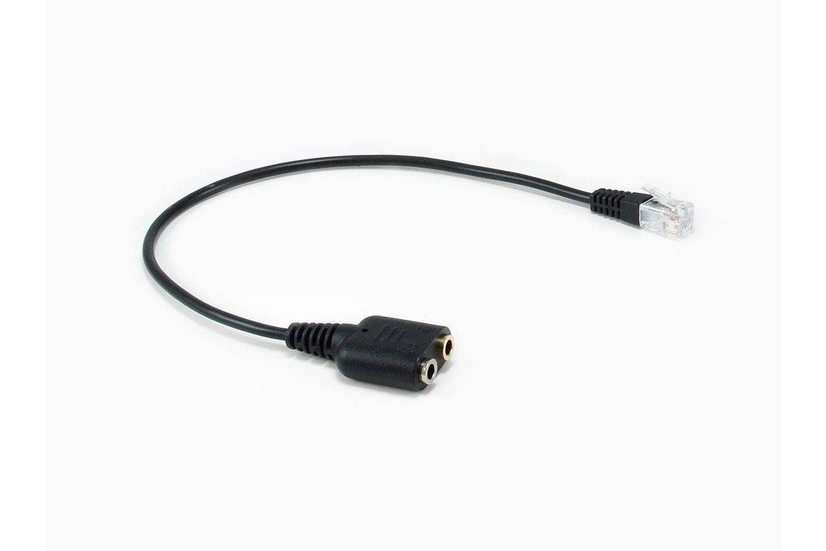 • Audio-Adapterkabel • RJ9 Stecker auf 2x 3.5mm Klinkenbuchse • Kabellänge: ca. 25cm-0