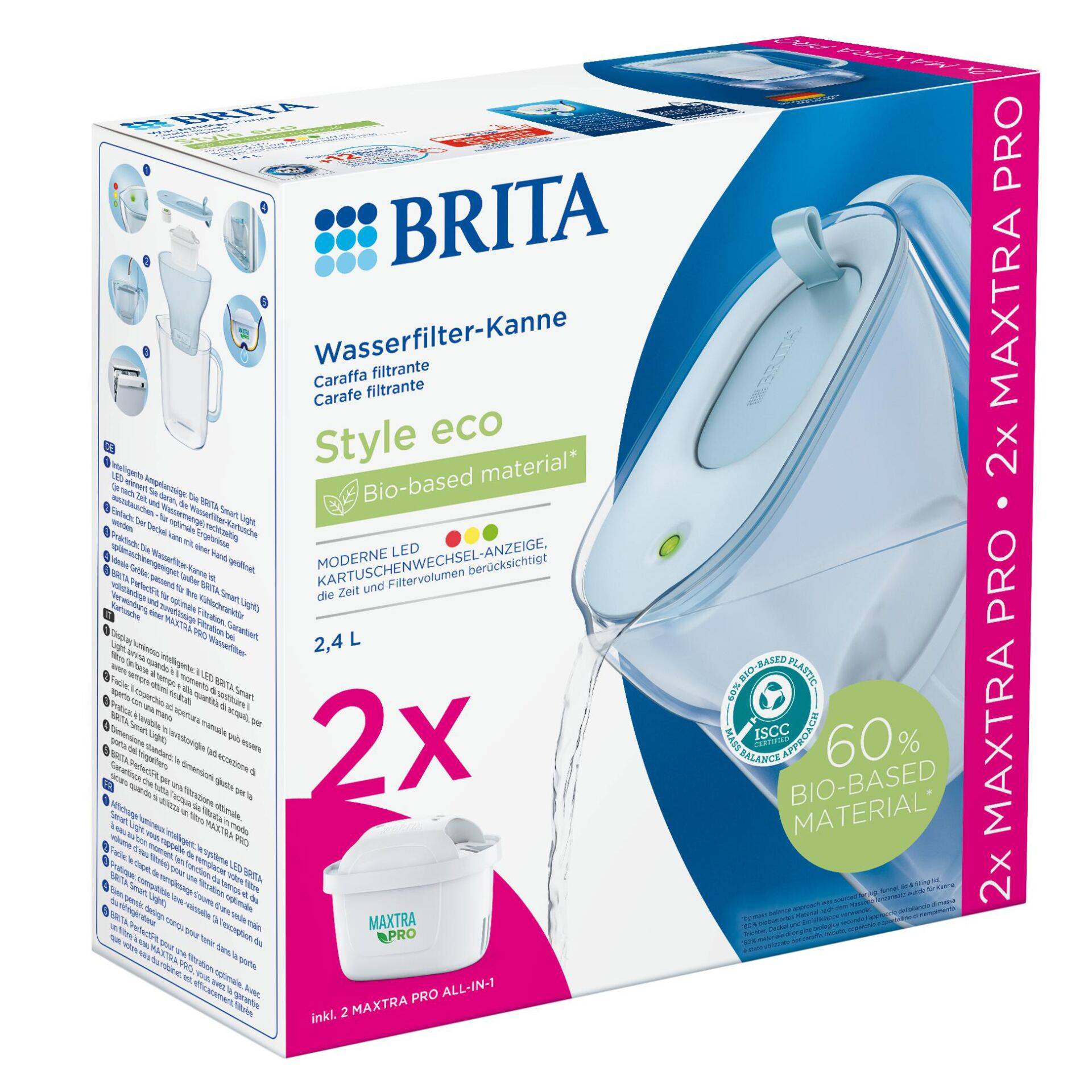 Brita Style eco Caraffa filtrante 2,4 L Blu-1