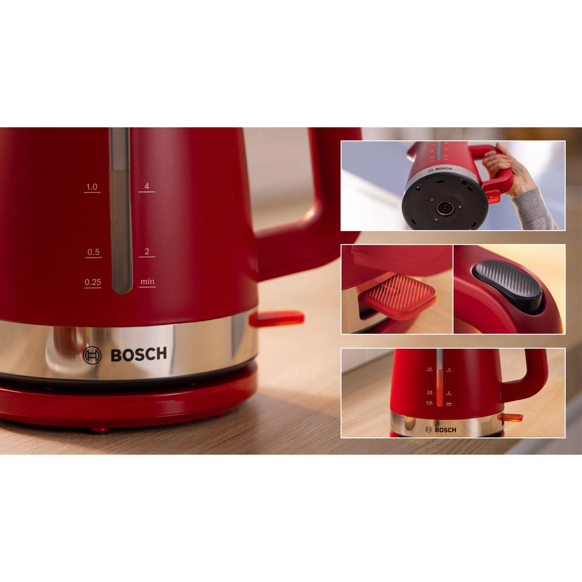 Bosch TWK4M224 bollitore elettrico 17 L 2400 W Rosso-2