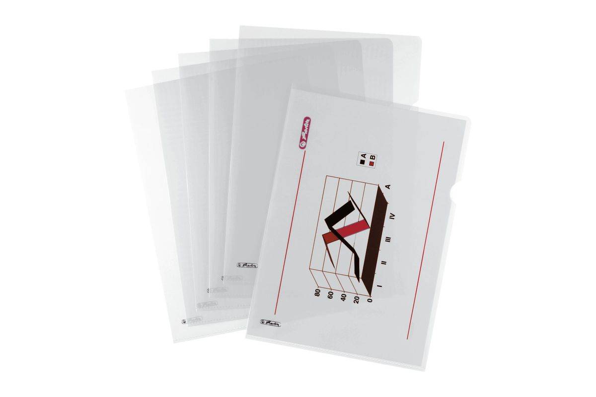 herlitz Sichthülle, DIN A4, PP, transparent, 0,12 mm genarbt, seitlich und oben offen, mit Griffausstanzung (5914304)-0