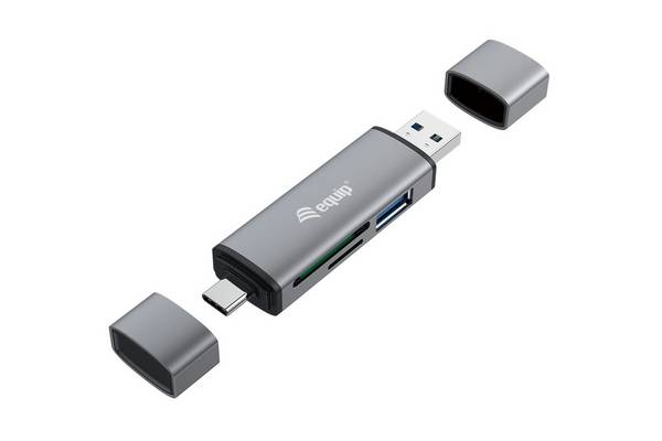 LETTORE DI SCHEDE MULTICARD CON HUB USB 3.2 GEN 1 ESTERNO OTG (245460)