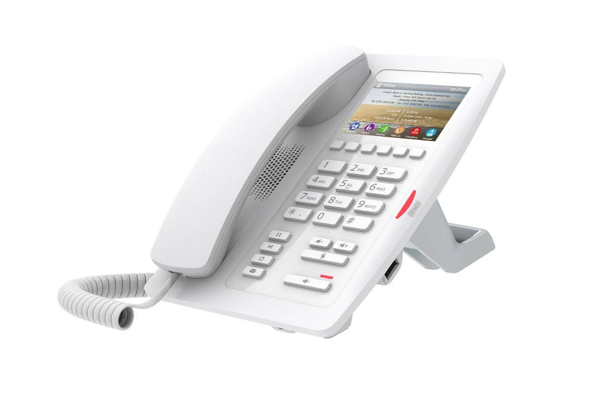 Fanvil H5 Bianco | Telefono VoIP | Audio HD, RJ45 100 Mb/s PoE, schermo LCD, desktop-1