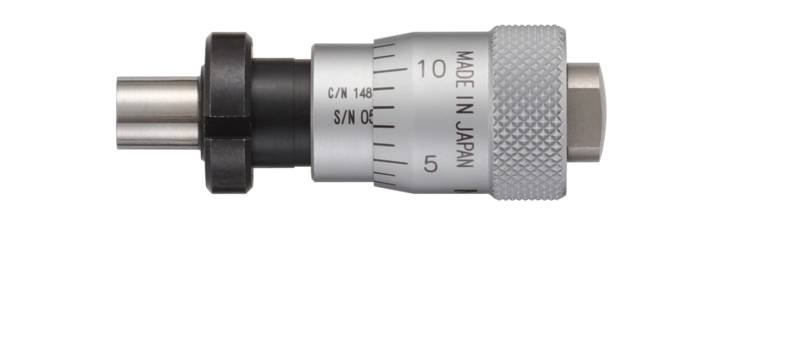 MITUTOYO, 148-352-10, Testa micrometrica, corto Thimble Tipo, 0-0,25", 0,001", Piano, con Dado di serraggio-0