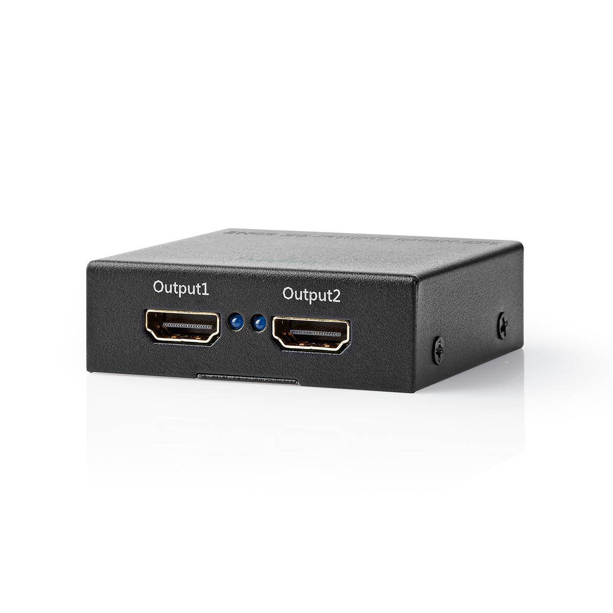 Nedis VSPL3472AT. Video Porttyp: HDMI, Teilnehmerausgang: 2x HDMI. Produktfarbe: Schwarz, Gehäusematerial: Metall, HD-Ty-0