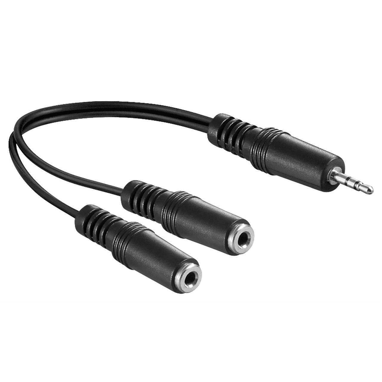 Adattatore per cavo a Y audio Goobay 3,5 mm, 1x spina 2x presa mono - spina jack 3,5 mm (3 pin, stereo) > 2x presa...-0