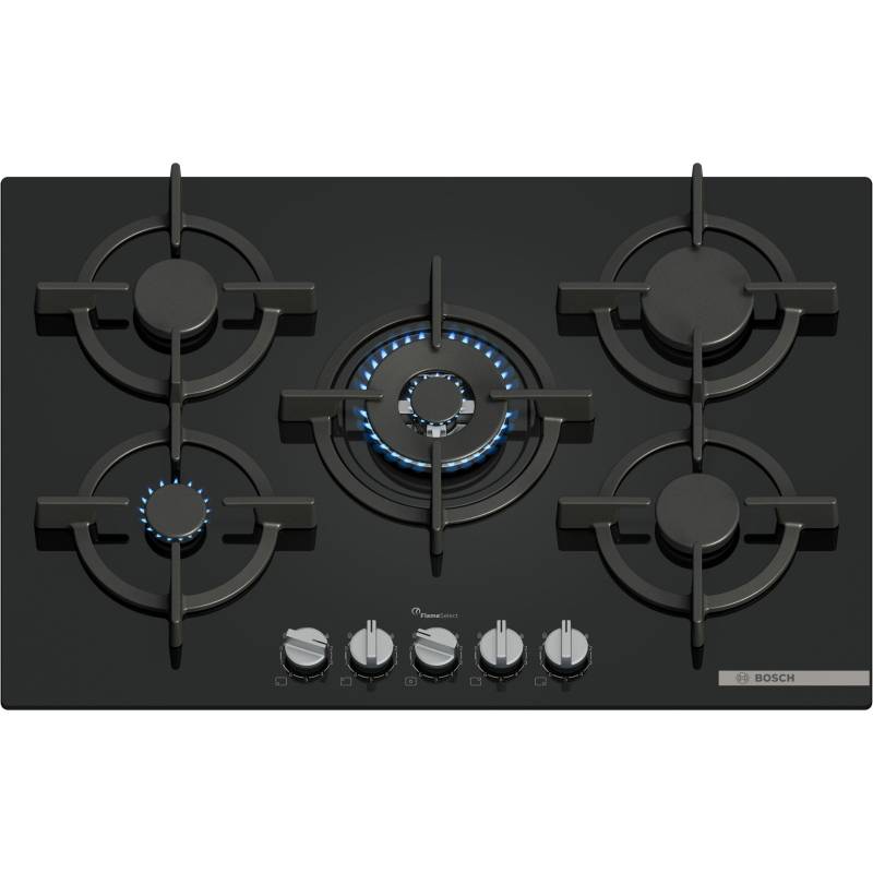 Bosch piano cottura incasso gasvetro temper. 5zone 75cm nero ppq7a6i15-0