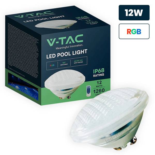 V-TAC Lampada LED da Piscina 12W PAR56 con Radiocomando RGB IP68