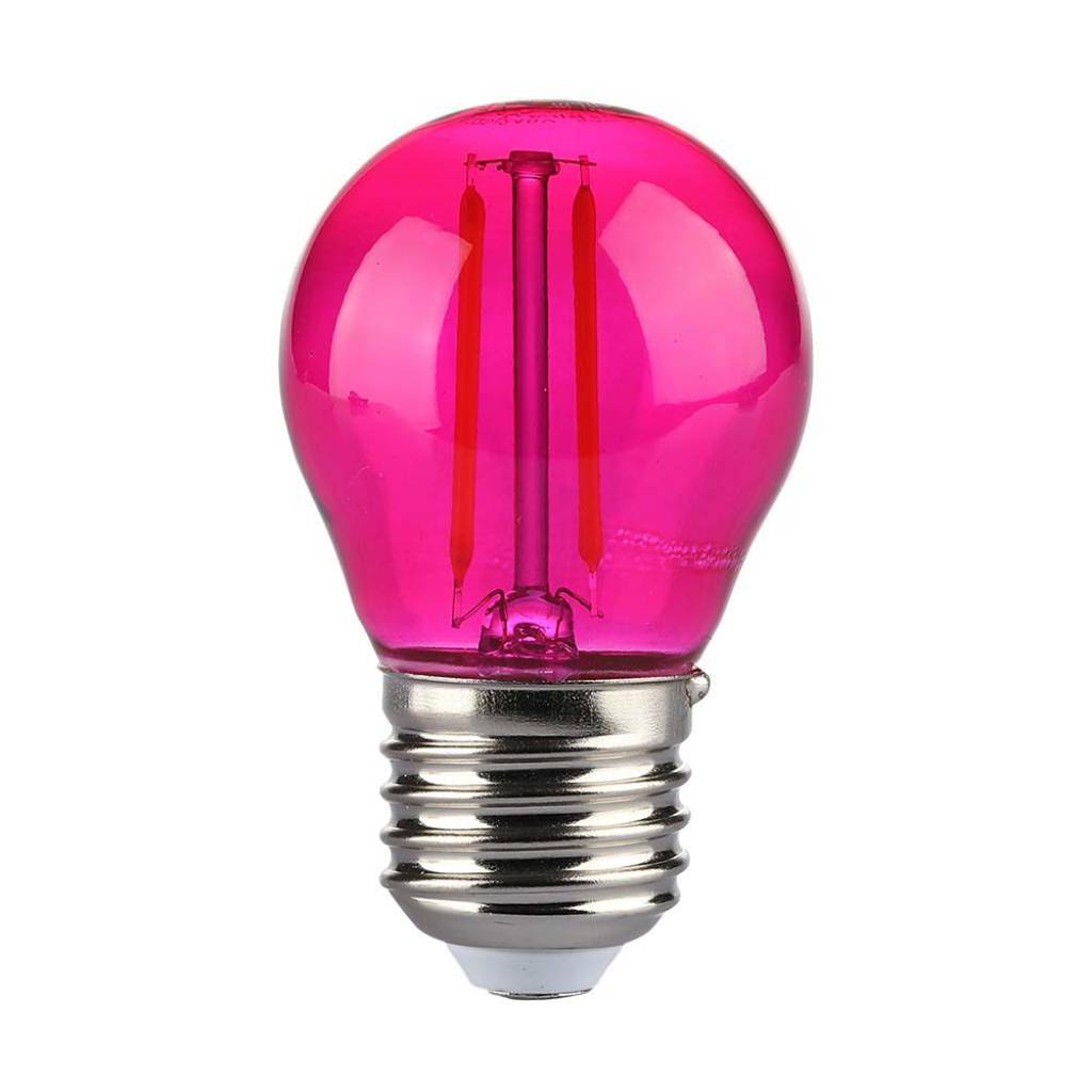 V-TAC Lampadina LED E27 2W G45 Filamento Colore Rosa-0