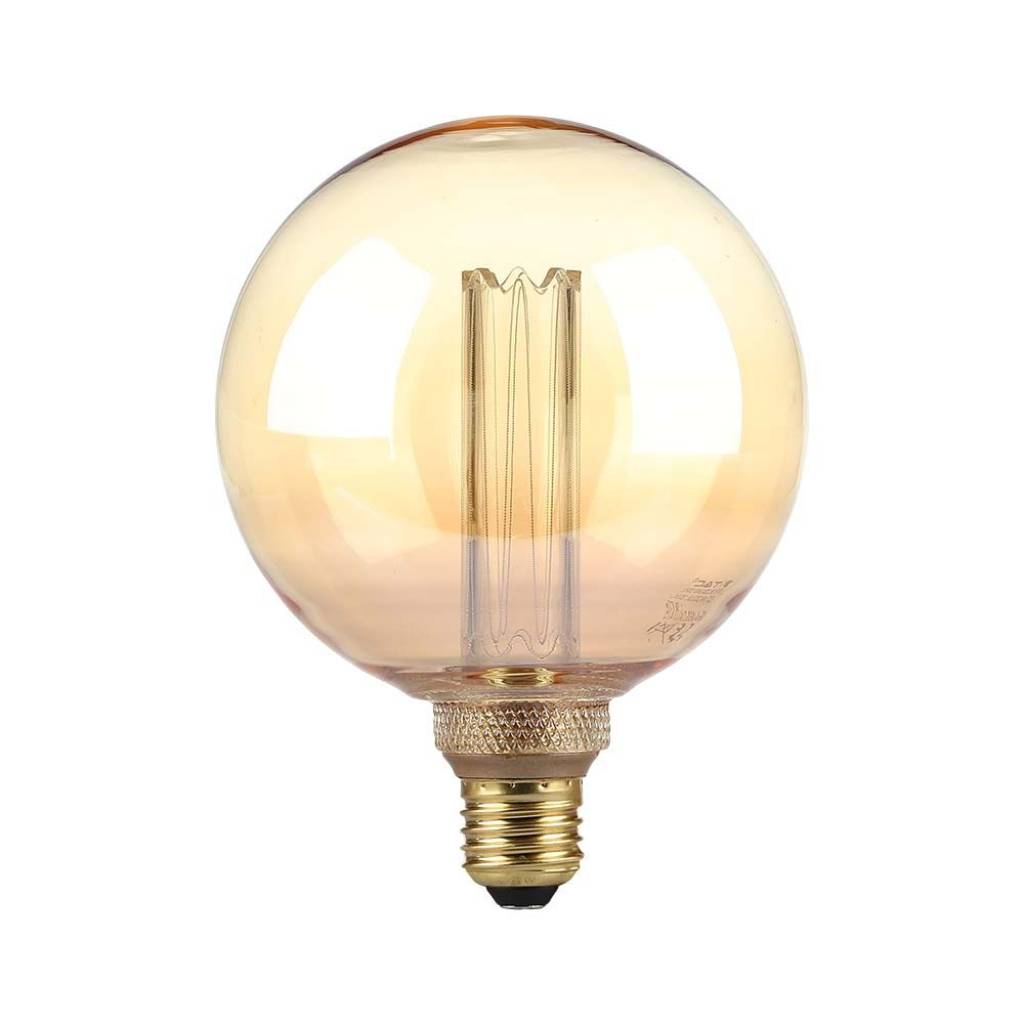 V-TAC Lampadina LED E27 4W G125 Filamento Ambrato 1800K-0