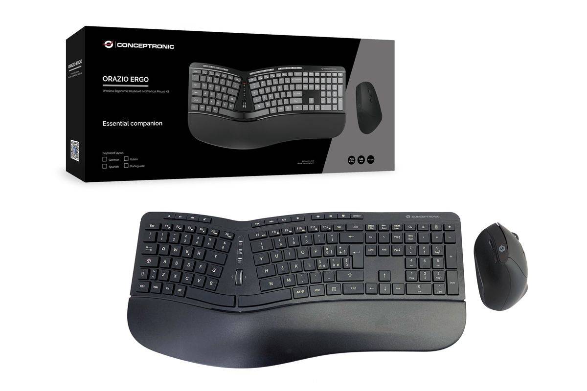 Conceptronic ORAZIO02IT tastiera Mouse incluso Ufficio RF Wireless QWERTY Italiano Nero-2