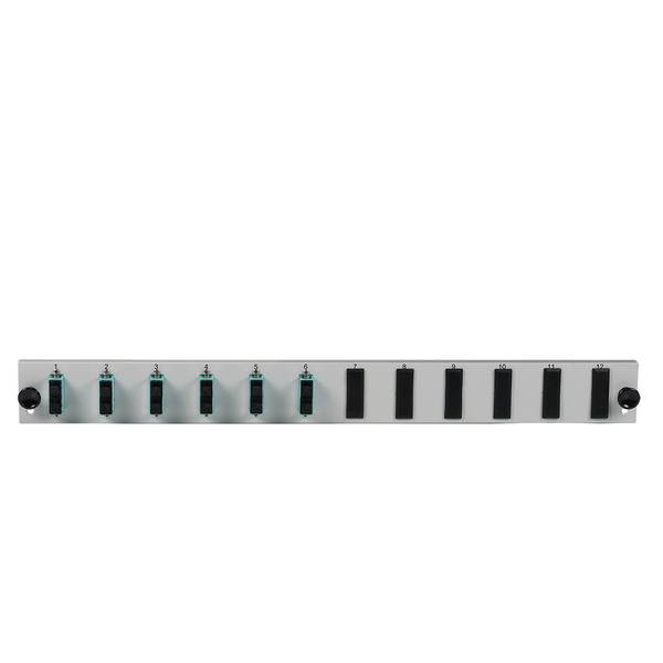 EFB-Elektronik Bestückte 12 Port Frontblende mit 6 x SC Duplex Kupplung OM3 vertikal, schwarz Hersteller: EFB Elektronik