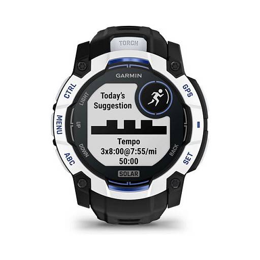 Garmin instinct® 3 solar 50mm schwarz/steinweiß mit silikon-wechselarmband 26 mm schwarz-0