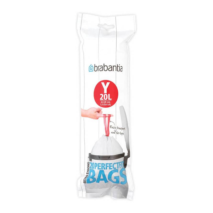 Sacchetti PerfectFit Brabantia codice Y 20 litri - bianco rotolo da 20 sacchetti - 116742-0