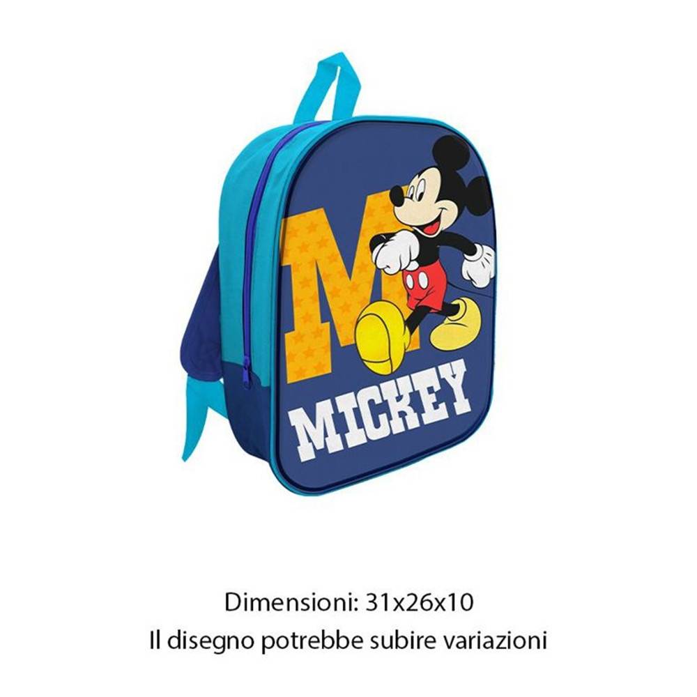 Zaino Zainetto In Tessuto Mickey Topolino 32cm Con Zip Scuola Asilo Tempo Libero 672774a --1